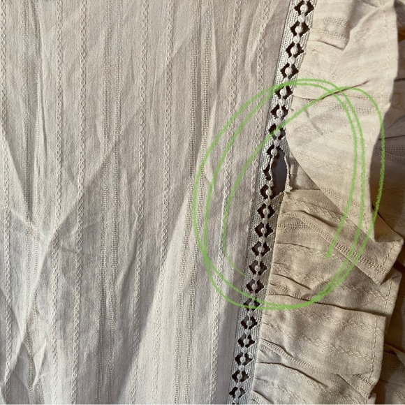 White Birch|Tan Prairie Ruffle Dress with Eyelet Stitching Border, Size 1X••• - Picture 10 of 16